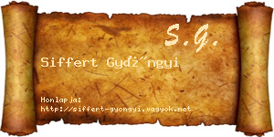 Siffert Gyöngyi névjegykártya